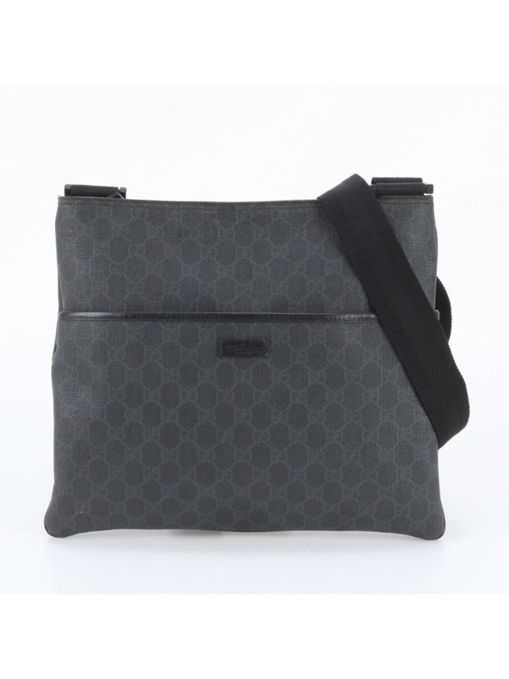 Gucci GG Supreme Leather Shoulder Bag Crossbody Messenger Black